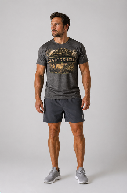 Men's Bass Fishing Tee in Charcoal Heather