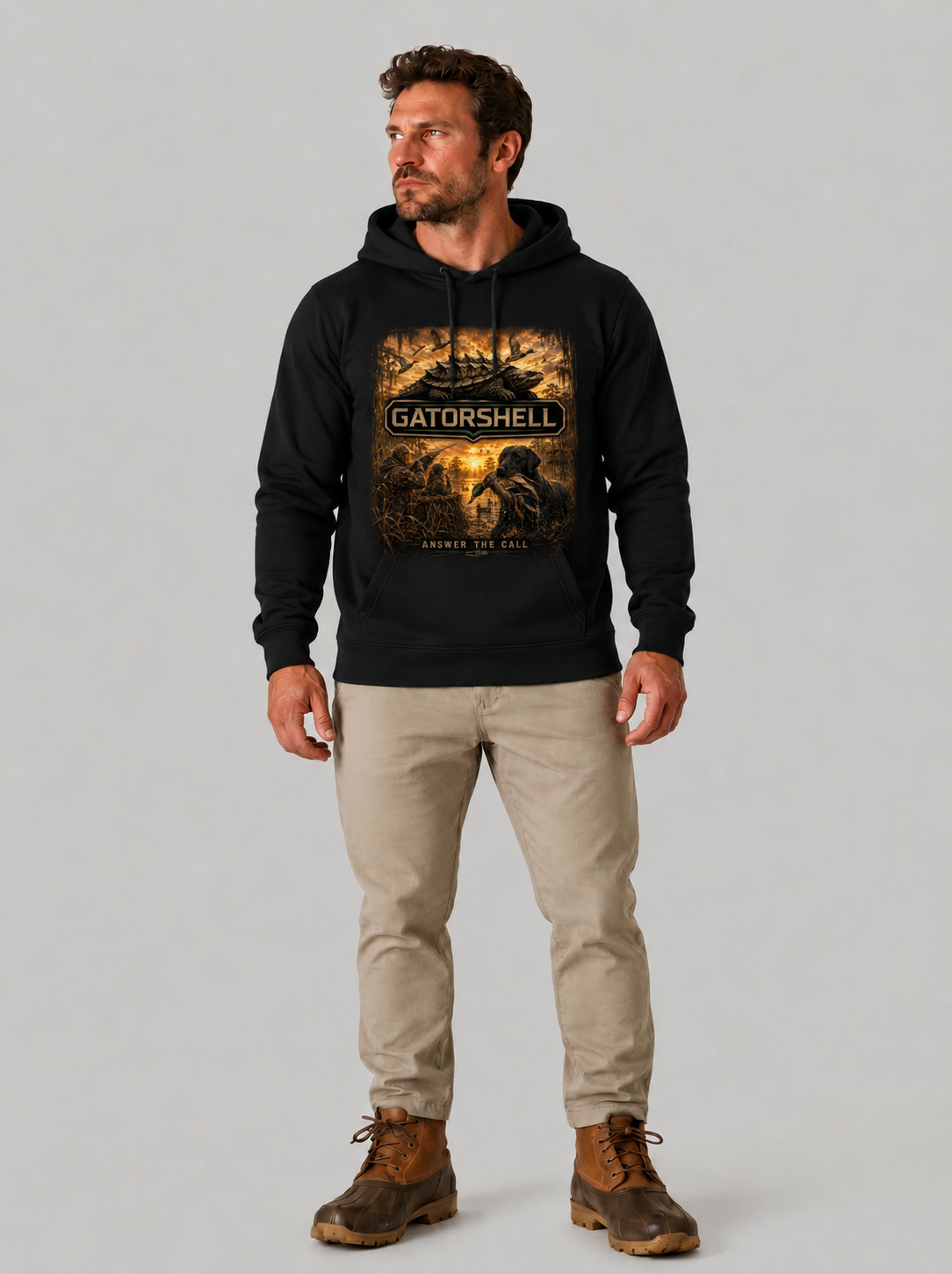 Men's Duck Hunting Hoodie in Black