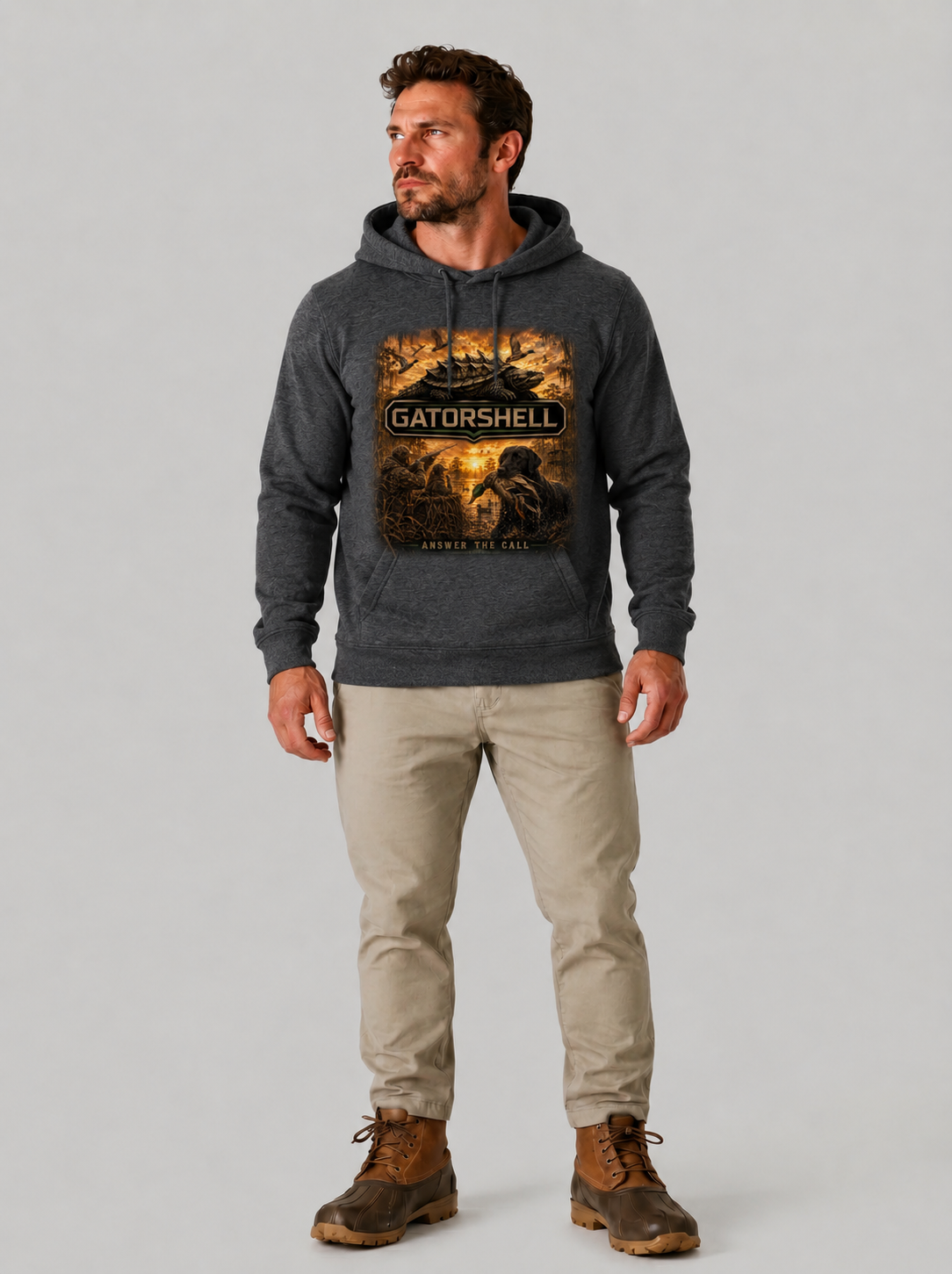 Men's Duck Hunting Hoodie in Charcoal Heather