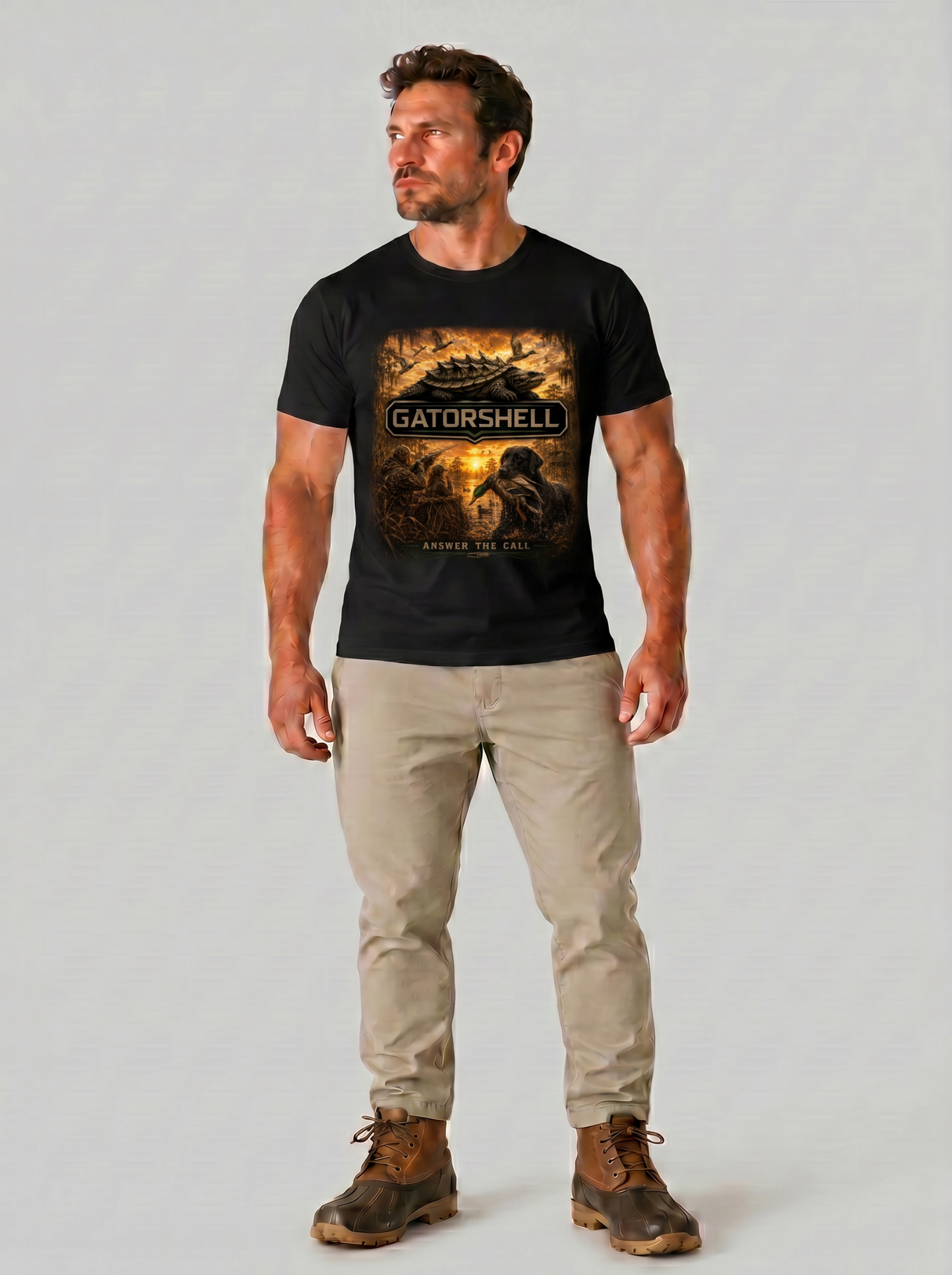 Men's Duck Hunting Tee in Black