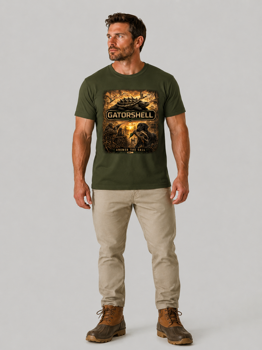 Men's Duck Hunting Tee in Military Green