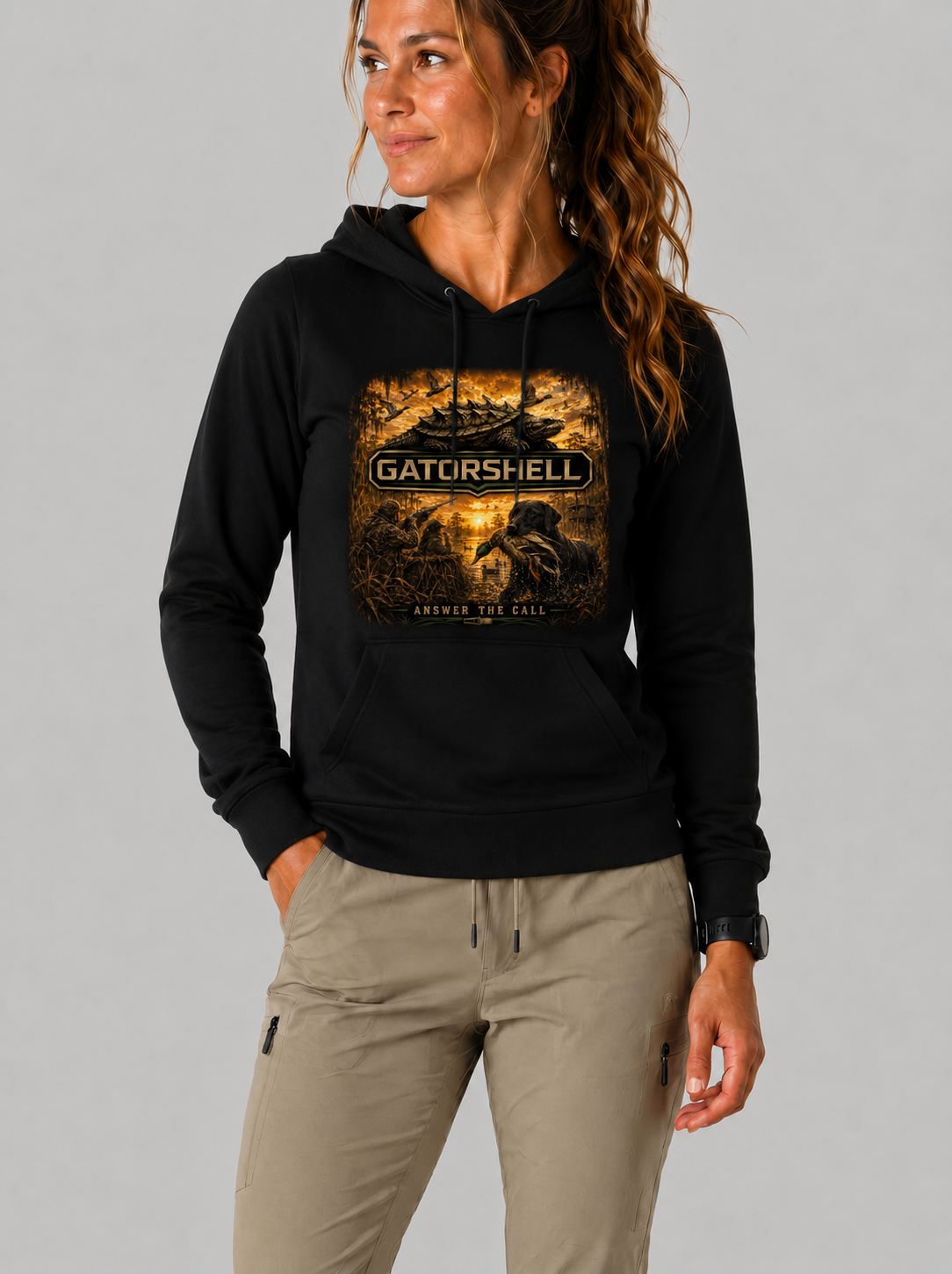 Women's Duck Hunting Hoodie in Black
