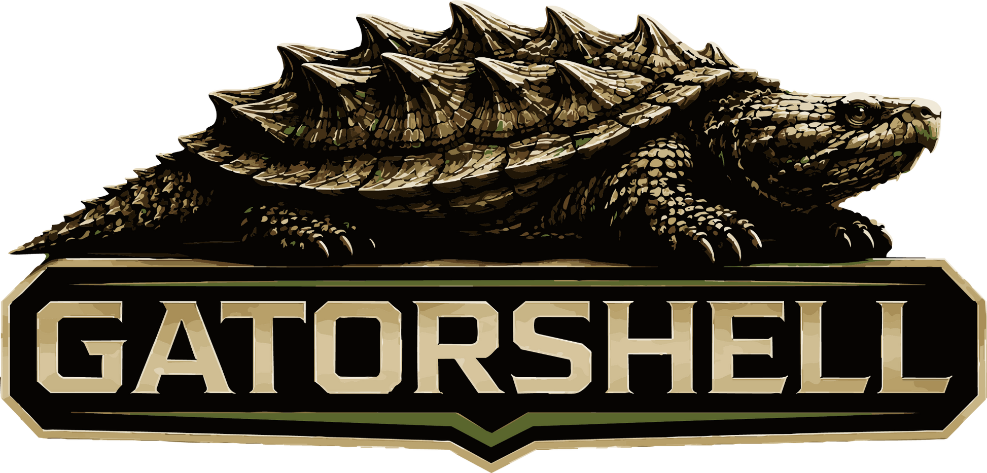 GatorShell alligator snapping turtle logo close-up