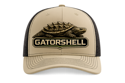 Limited GatorShell khaki and black cap close-up