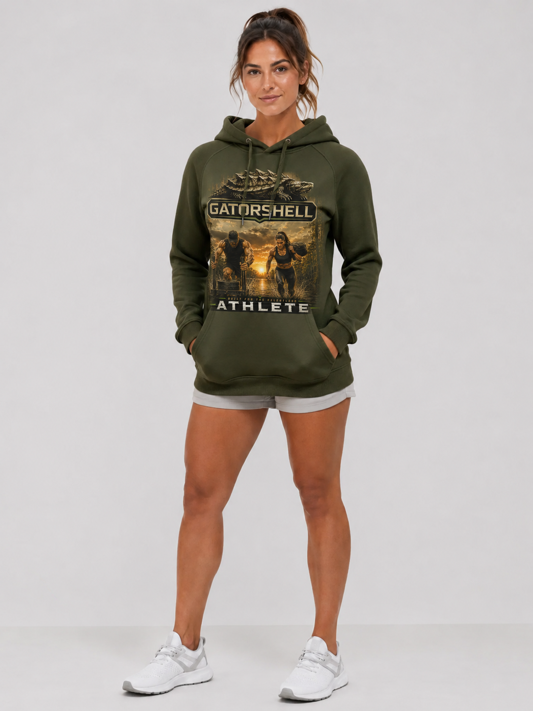 Women's GatorShell Athlete Hoodie in Military Green